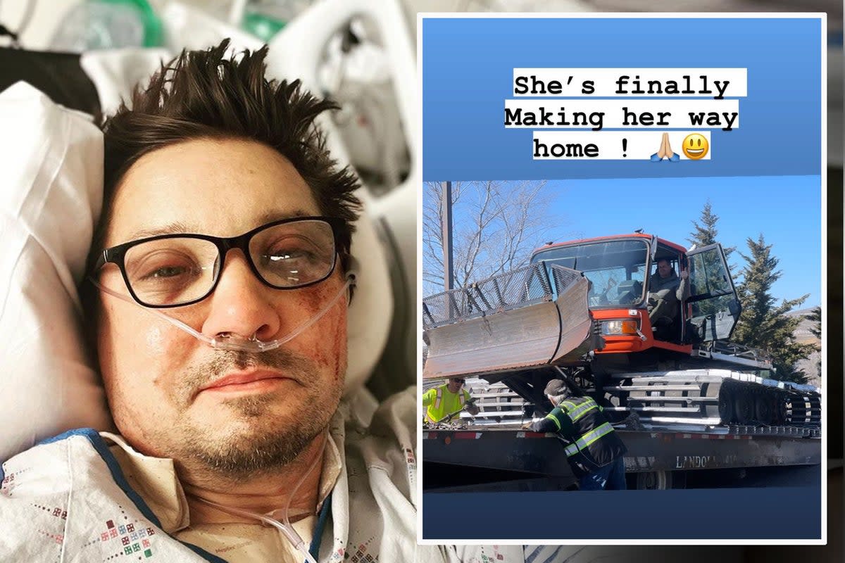 Jeremy Renner has revealed he is being reunited with the snowplough that almost crushed him to death  (ES Composite)