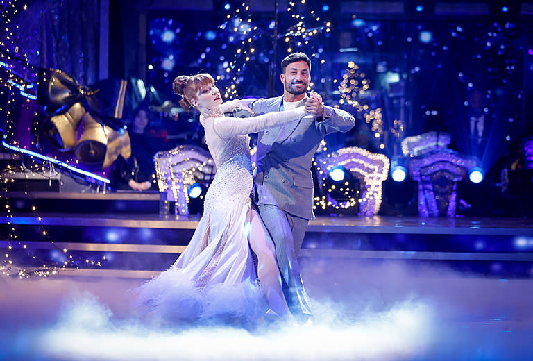 Girls Aloud’s Nicola Roberts and her dance partner Giovanni Pernice waltzed to Silent Night by Michael Buble (Guy Levy/BBC/PA)