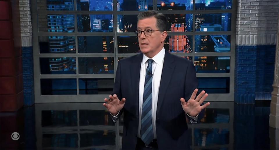 “Oh no, my heart goes out to poor Kate,” said Colbert. The Late Show with Stephen Colbert