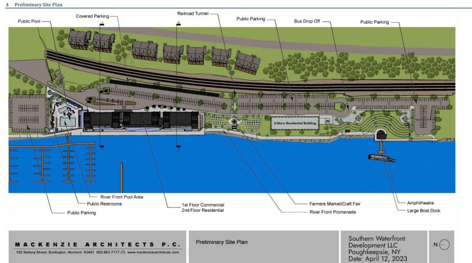 An image of the Southern Waterfront Development LLC proposal, under Joseph A. Bonura Jr., for the Delaval site in the city of Poughkeepsie.