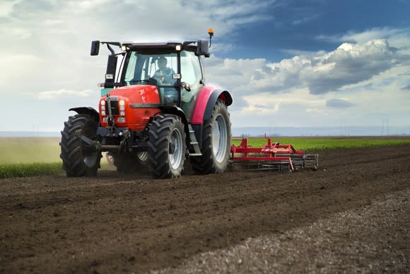 A tractor at work.