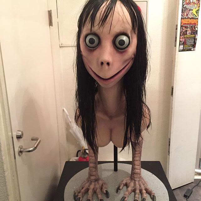 The Momo challenge allegedly entices children to add a contact into their phones and then instructs them to complete increasingly dangerous tasks in secret. Source: Sunrise