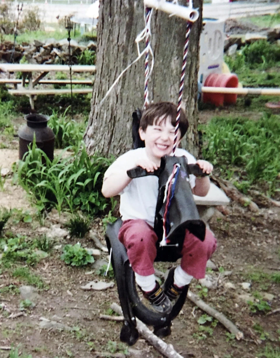 'My son existed': Jesse playing in the backyard. (Courtesy Scarlett Lewis)