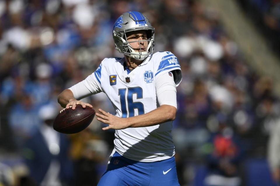 Detroit Lions quarterback Jared Goff in action.