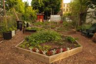 <p>No one said garden beds have to be square or regular! Go for a five-, six- or eight-sided shape to mix things up. Just make sure you don't try a design that's too wide where you can't easily reach the middle. </p>