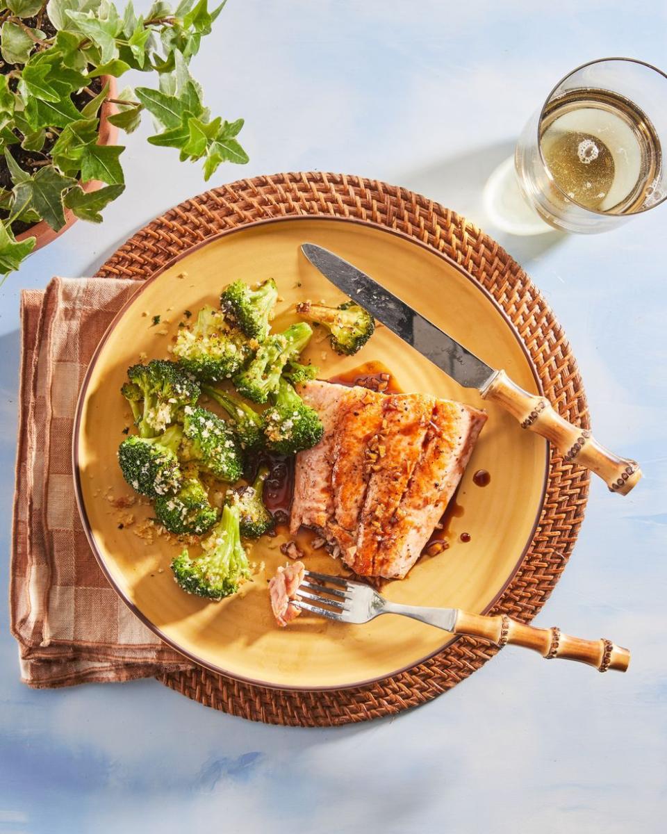 36) Teriyaki Salmon with Crispy Roasted Broccoli