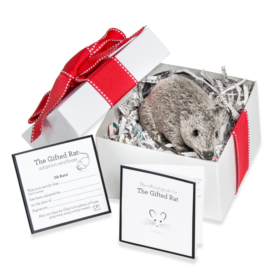 Still bugged by your ex? Show them how you feel by sending this <a href="https://thegiftedrat.com/" target="_blank">rat replica</a> in a beautifully gift-wrapped box. Passive-aggressive anger at its finest, kids!
