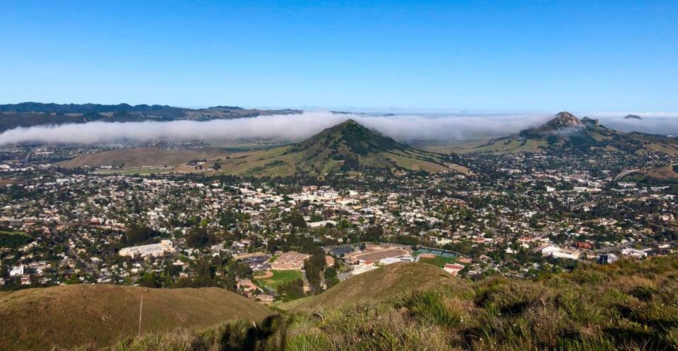 A view of San Luis Obispo from the top of High School Hill.