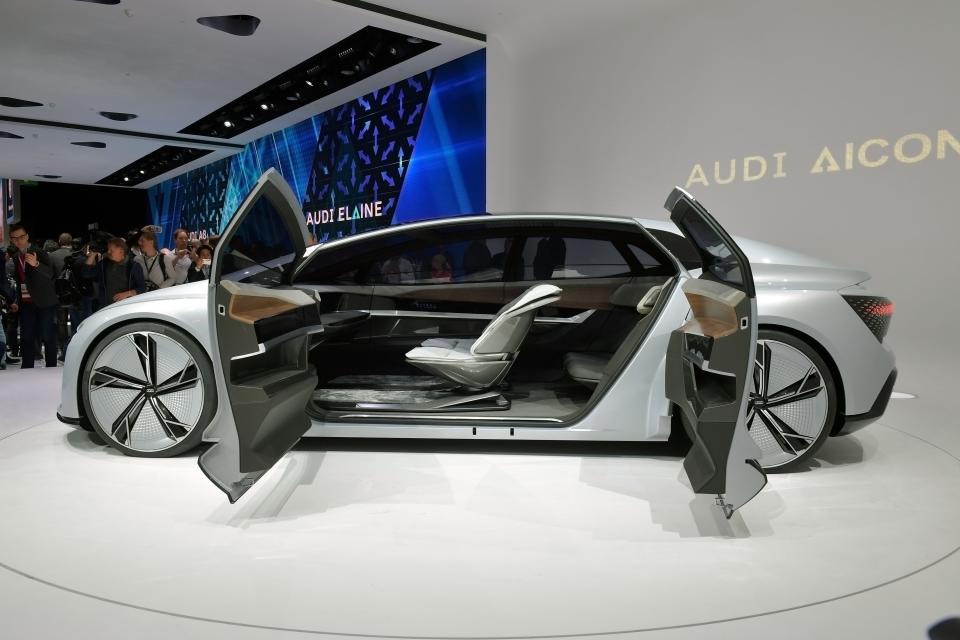 <p><strong>Audi AIcon</strong><br>Audi’s other concept car, the AIcon (still clever, right?), is a four-door vehicle that has no steering wheel or pedals. The purely electric car would be able to drive more than 800 kilometres on a single charge, all without the driver having to lift a finger. Anticipated launch year: 2019. (Photo by Thomas Lohnes/Getty Images) </p>