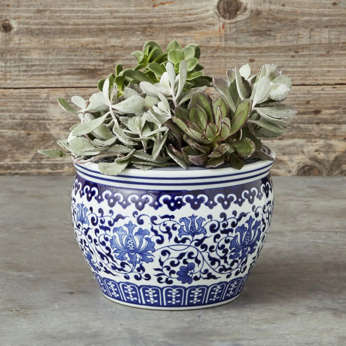 Blue & White Ceramic Planter