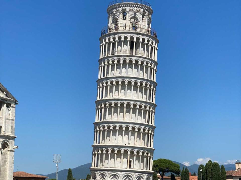 The leaning tower of Pisa in Italy.