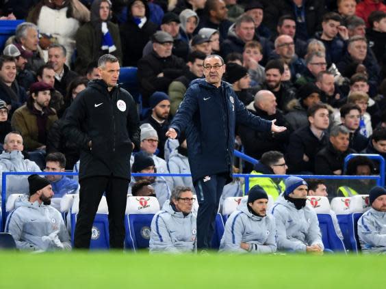 Sarri let his frustrations show on the touchline (Getty Images)