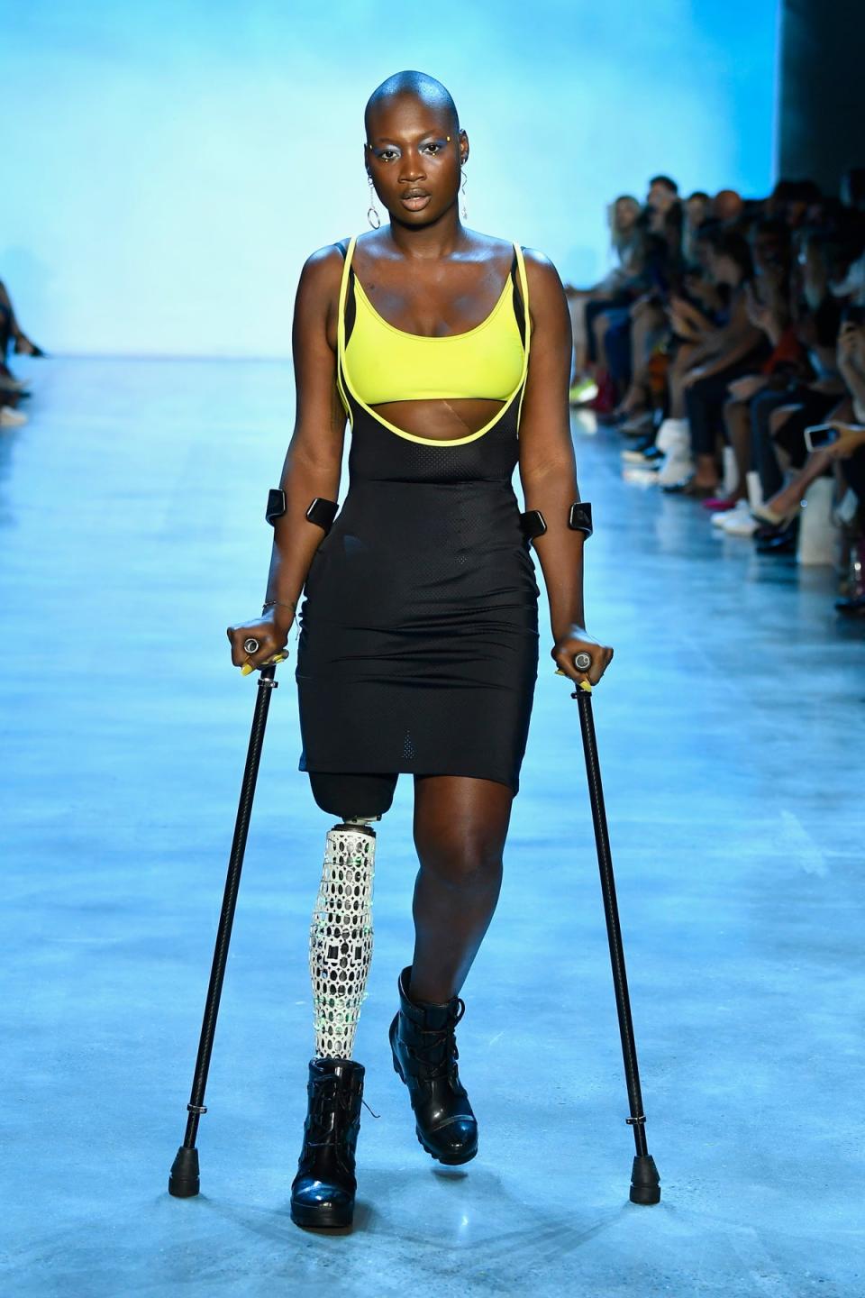 Mama Cax, also known as Cacsmy Brutus, walks the runway for Chromat during New York Fashion Week: The Shows at Gallery I at Spring Studios on September 7, 2018 (Getty Images for NYFW: The Shows)