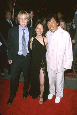 Owen Wilson , Lucy Liu and Jackie Chan at the Hollywood premiere of Touchstone's Shanghai Noon