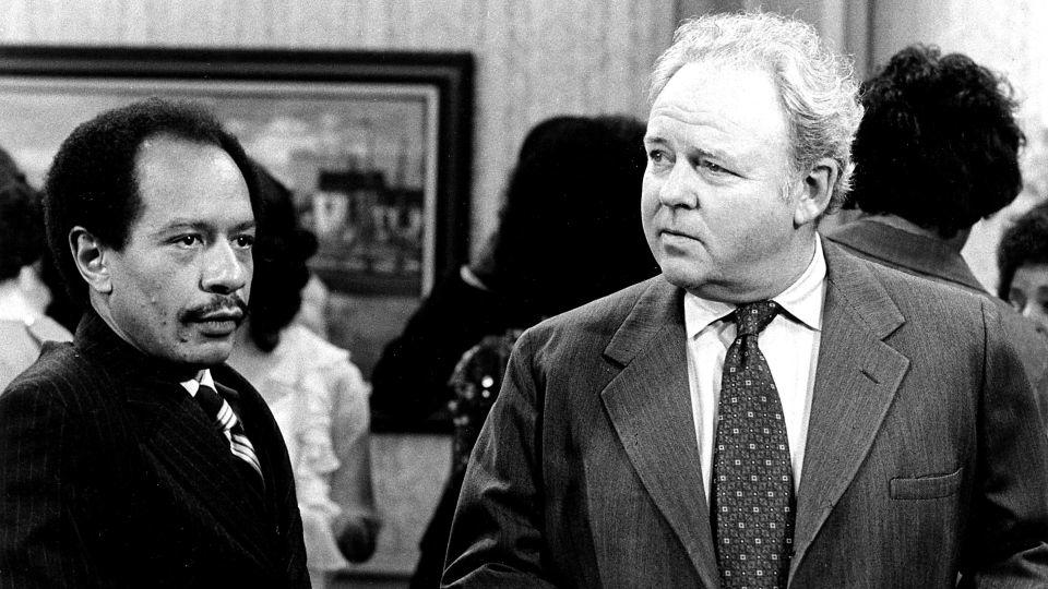 Sherman Hemsley, left, and Carroll O'Connor lament a changing world in this memorable scene from "All in the Family." - Globe Photos/Zuma Press