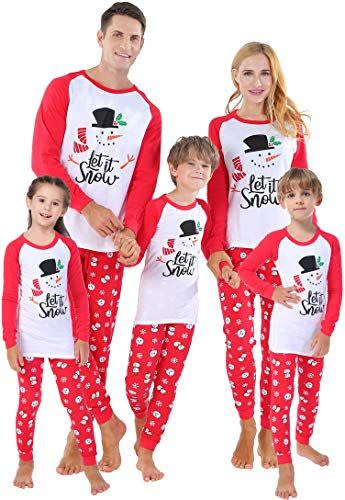 17) Matching Family Christmas Snowman Pajamas Clothes Holiday Xmas Pyjamas Women Sleepwear Men XXXL