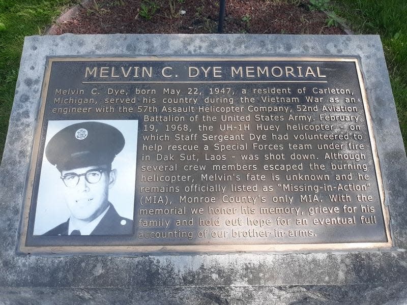 The Melvin C. Dye Memorial honors Carleton’s favorite son who served in Vietnam and is currently the only MIA from Monroe County.