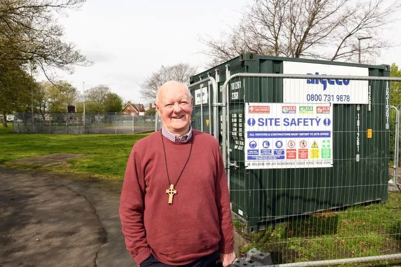 Canon John Ellis at the planned Shalom Youth Centre Sports area on Grant Thorold Park on East Marsh -Credit:Donna Clifford/GrimsbyLive