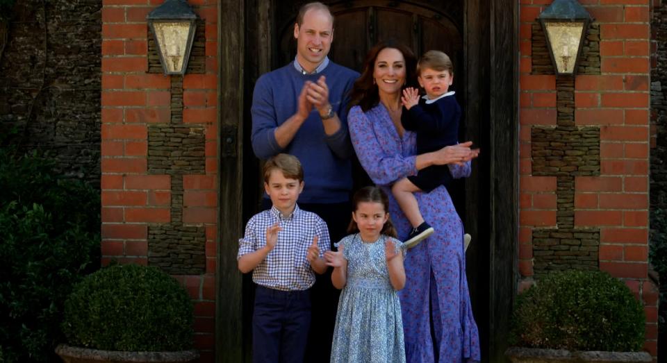 The Duke and Duchess of Cambridge are one of many prominent couples with a trio of offspring. (Getty Images)