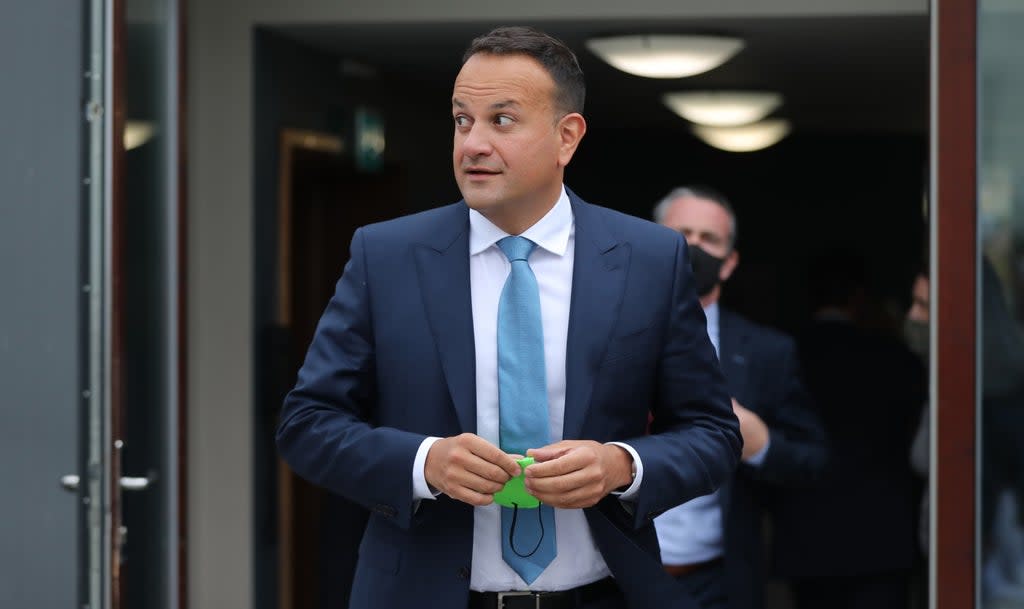Fine Gael Leader Leo Varadkar at the party Think in at the Trim Castle Hotel in Co Meath (Niall Carson/PA) (PA Wire)