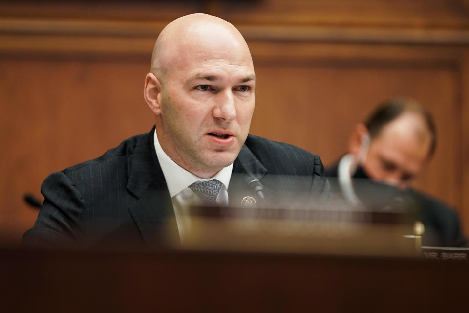 Representative Anthony Gonzalez, a Republican from Ohio, is seen Wednesday, December 2, 2020. / Credit: Greg Nash/The Hill/Bloomberg via Getty Images