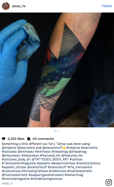 A new body art trend, as seen on Instagram, involves playing with shading to create the illusion of 3-D tattoos.