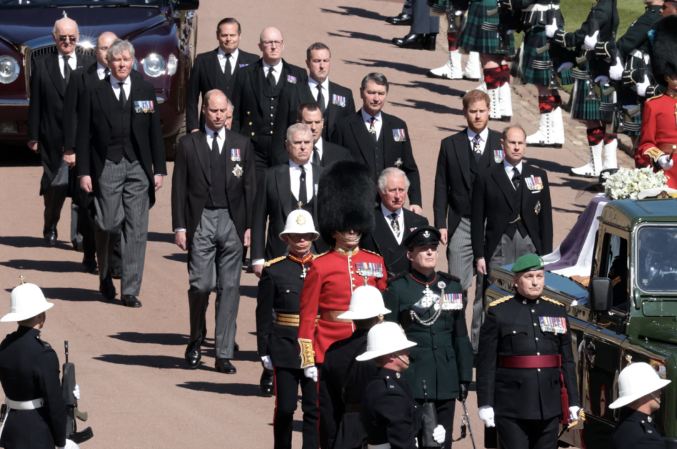 Prince Charles led the Royal Family behind his father's coffin. Picture: Getty