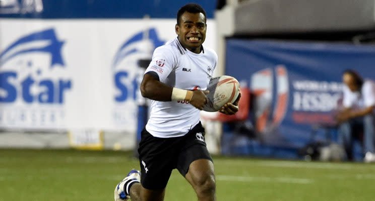 Jerry Tuwai of Fiji carries the ball during the USA Sevens Rugby tournament against Japan. PHOTO: Getty Images