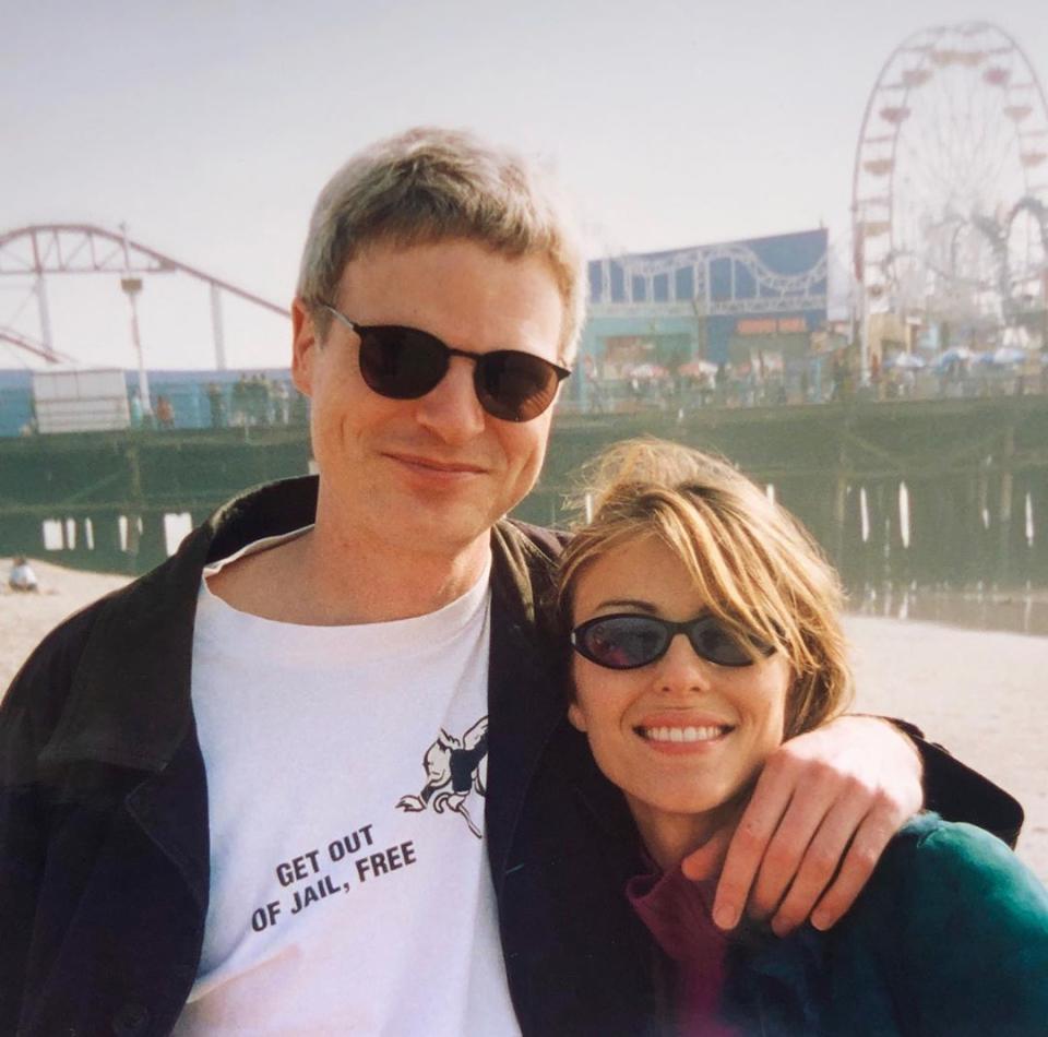 Steve Bing poses with Liz Hurley