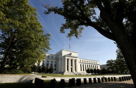 FILE PHOTO: The Federal Reserve headquarters in Washington, U.S., September 16, 2015.   REUTERS/Kevin Lamarque/File Photo