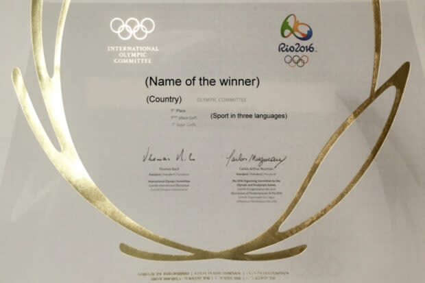 A Rio comme sur les précédentes olympiades, des diplômes olympiques ont été remis aux athlètes.