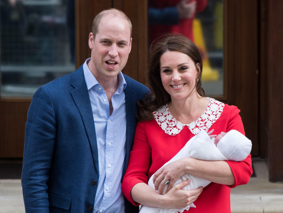 The Duke and Duchess of Cambridge with their newborn son.&nbsp;