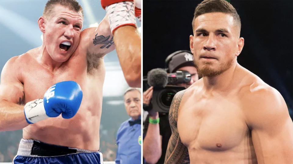 Paul Gallen and Sonny Bill Williams, pictured here in the boxing ring.