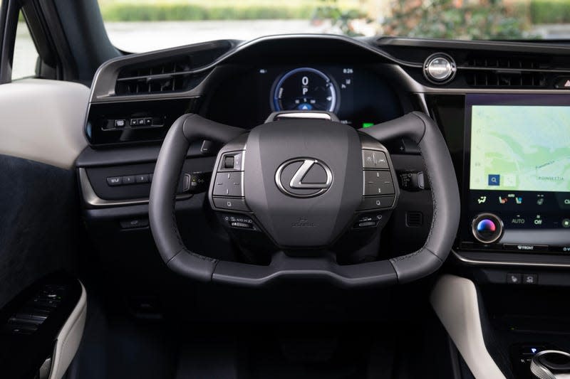 The weird steering yoke on the 2023 Lexus RZ 450e