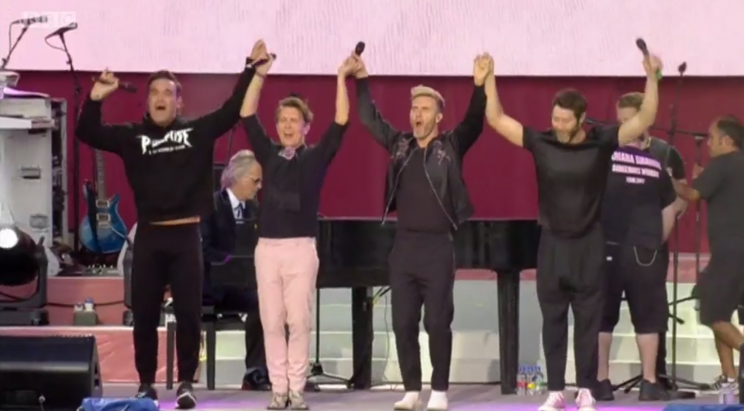 Take That took their bow with former bandmate Robbie Williams.