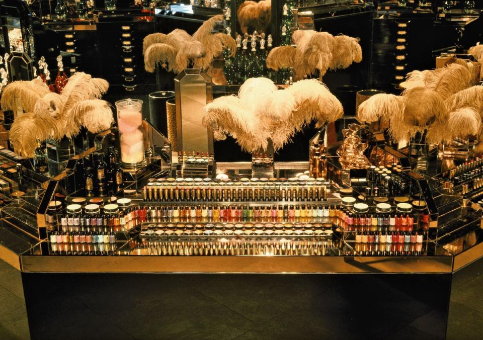 The cosmetics counter at Big Biba, Kensington High Street (Photography; Tim White. Designed by; Whitmore-Thomas)