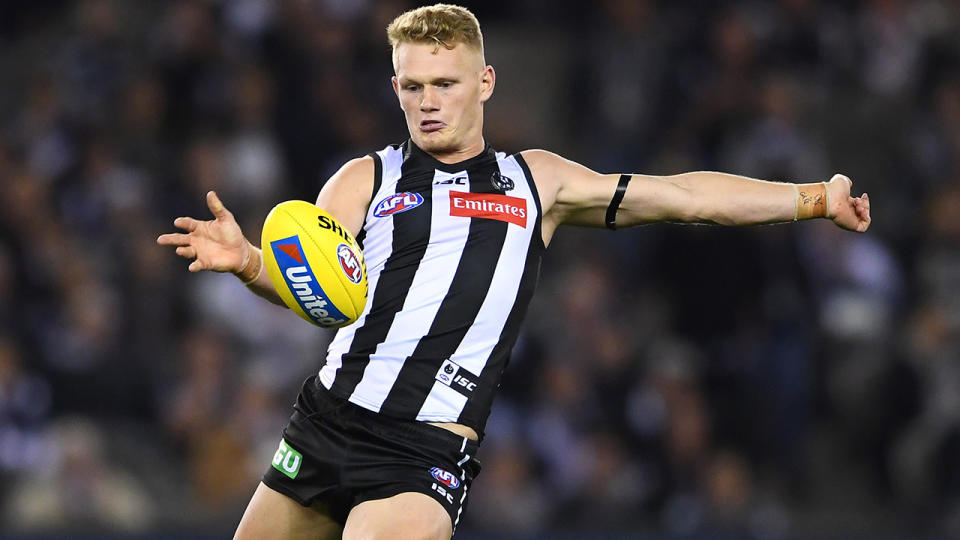 Collingwood have repeatedly knocked back reports Adam Treloar is not wanted at the club next season. (Photo by Quinn Rooney/Getty Images)