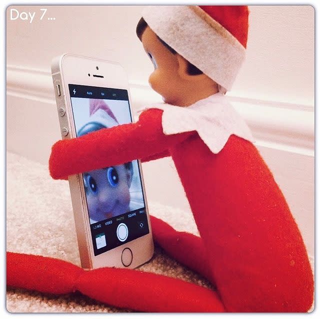 9) Elf on the Shelf taking a selfie