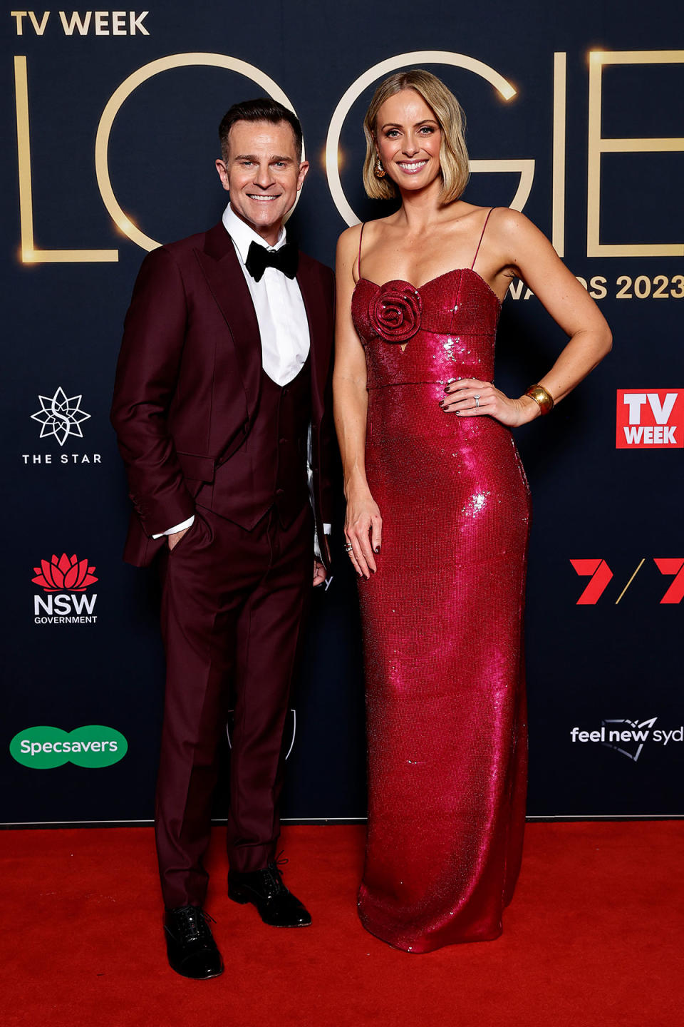 David Campbell and Sylvia Jeffreys on the 2023 Logies red carpet