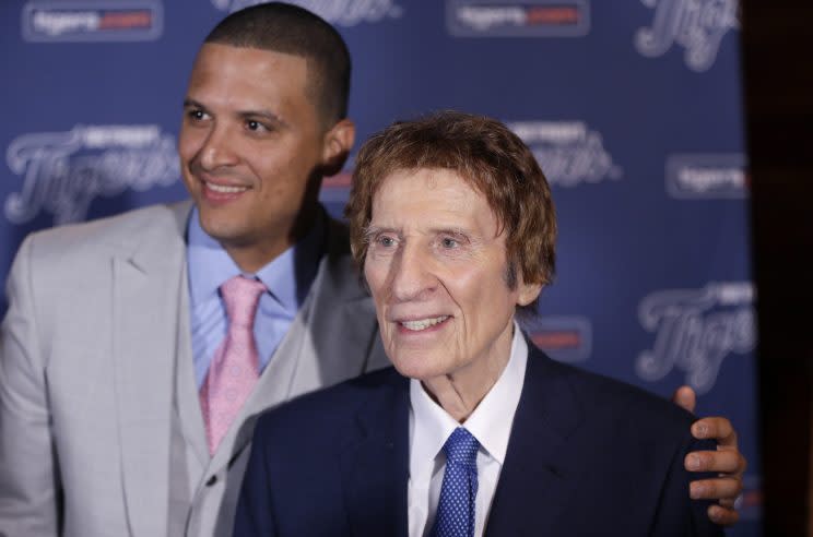 Mike Ilitch was honored by the Tigers on opening day. (AP Photo)