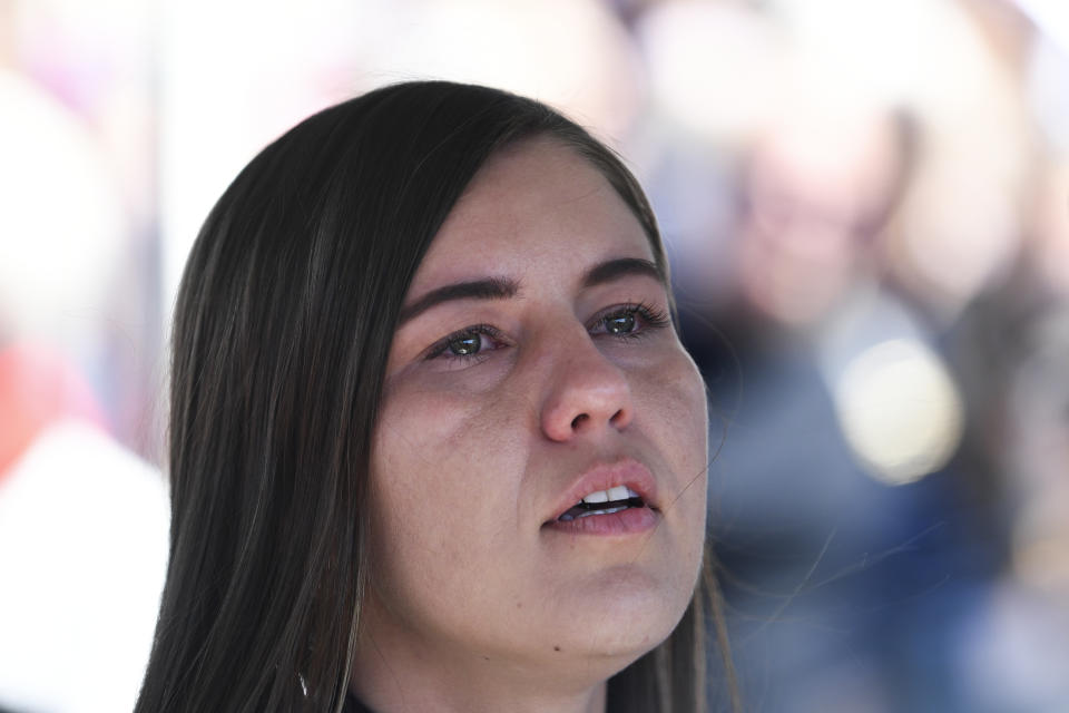 Brittany Higgins is pictured as this month's Women's March 4 Justice.