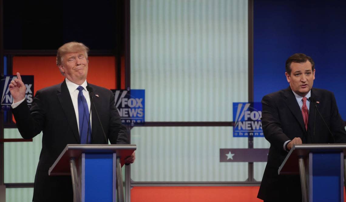 Donald Trump (left) and Ted Cruz were bitter rivals in the 2016 Republican presidential race but mended fences after. (Salwan Georges/Detroit Free Press via USA TODAY NETWORK)