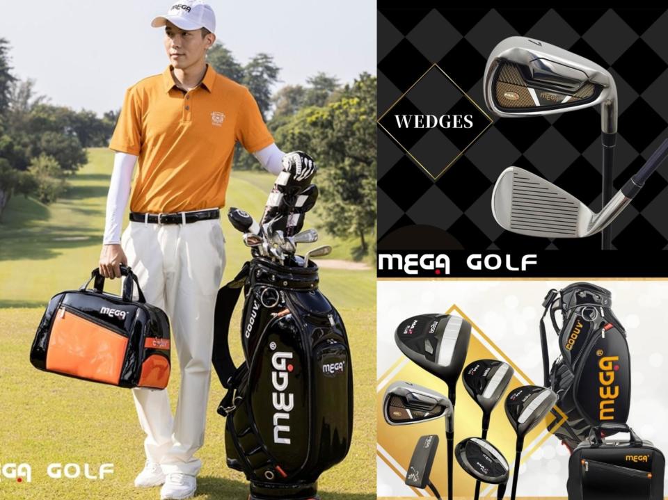 有球桿、球袋的高爾夫球組，非常適合初學者。（圖片來源：MEGA GOLF）