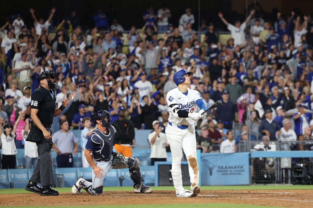 Dodgers star Shohei Ohtani hits a walk-off grand slam against the Tampa Bay Rays.