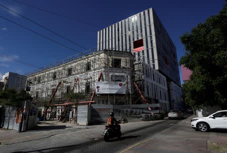 A building with a sign reading "Digital Creative City" is being remodeled, in Guadalajara, Mexico October 5, 2017. Picture taken October 5, 2017. REUTERS/Daniel Becerril