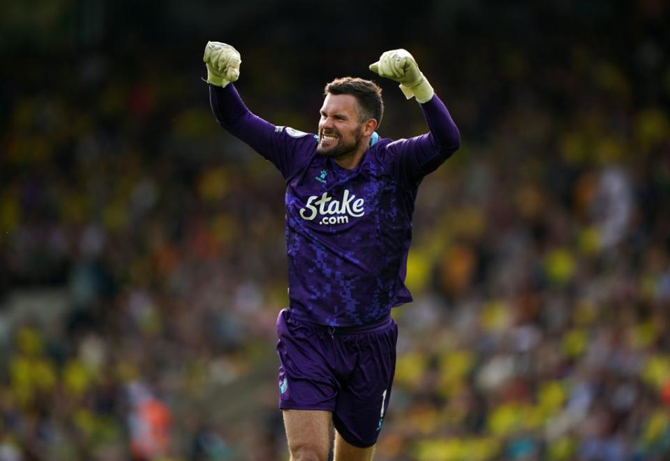 Ben Foster celebrates during Watford’s win at Norwich last weekend (Joe Giddens/PA) (PA Wire)