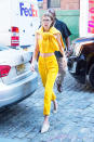 <h2>Gigi Hadid In Sally LaPointe</h2> <p>In New York City, June 2017</p> <h4>Getty Images</h4>