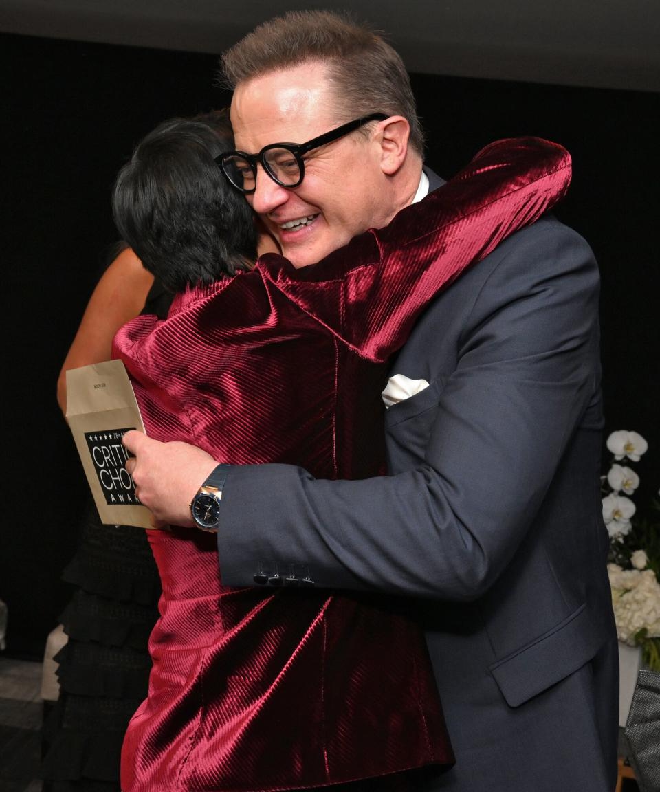 Ke Huy Quan and Brendan Fraser attend Champagne Collet &amp; OBC Wines&#39; celebration of The 28th Annual Critics Choice Awards at Fairmont Century Plaza on January 15, 2023 in Los Angeles, California.