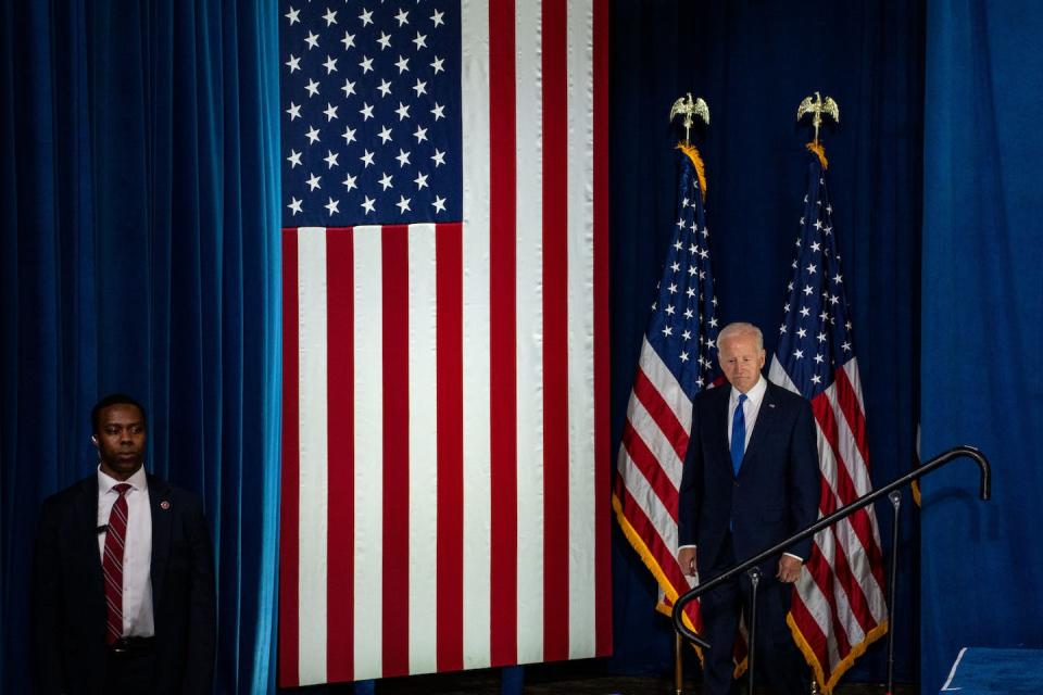 President Joe Biden spoke on Nov. 2, 2022, warning of the need to preserve and protect democracy. <a href="https://media.gettyimages.com/photos/president-joe-biden-arrives-to-deliver-remarks-on-preserving-and-as-picture-id1244440371?s=612x612" rel="nofollow noopener" target="_blank" data-ylk="slk:Kent Nishimura/Los Angeles Times via Getty Images;elm:context_link;itc:0;sec:content-canvas" class="link ">Kent Nishimura/Los Angeles Times via Getty Images</a>