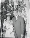 <p>Eartha Kitt exchanged vows with real estate executive William McDonald in an intimate ceremony at her home. The singer wore a custom satin shirtdress and matching hat. The couple were married for four years and had one daughter together before their separation in 1964. </p>